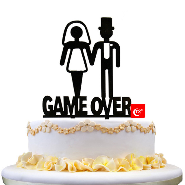 Tx jogo sobre festa de bolo topper, casamento preto para festa de despedida  de solteira decoração de festa de galinha - AliExpress